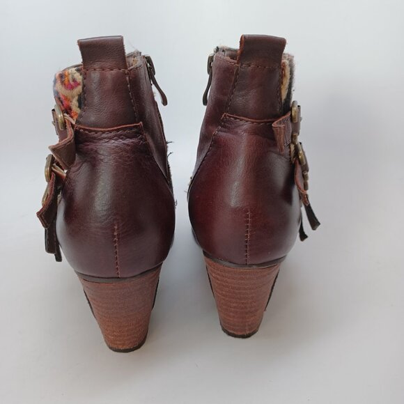 Spring Step L'Artiste Leather Ankle Boots Brown Multicolor Redding 41or US 10 - Picture 5 of 14